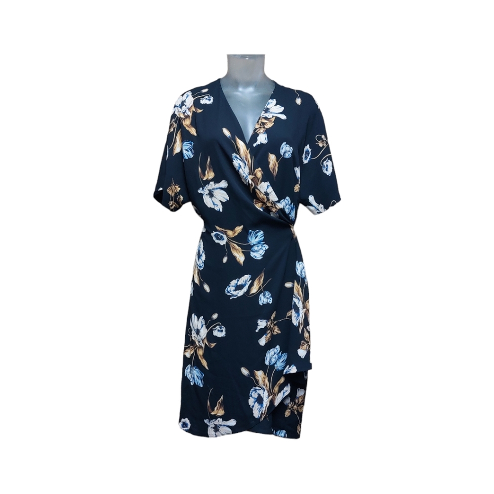 Babaton Wallace Wrap Dress Size L Floral Wedding Business Casual Floral Feminine - Picture 2 of 10